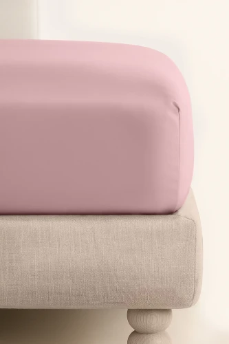 Prześcieradło jednobarwne satynowa bawełna puder 1.webp