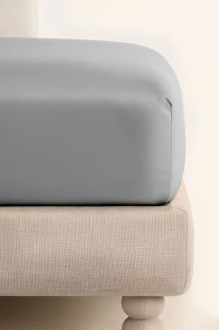 Szare Prześcieradło Satyna Z Gumką 160x200