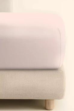 Pudrowe Prześcieradło Jersey Z Gumką 180x200 + 30cm