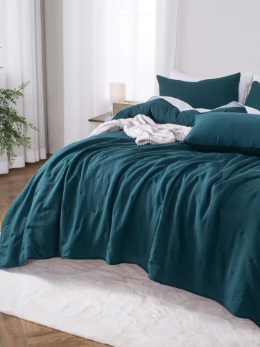 Poszewki i Narzuta Dotta Prążkowana I z Guzikami Spod Igły i Nitki szmaragd 2.webp