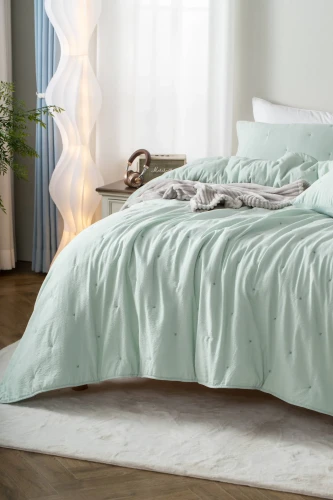 Poszewki i Narzuta Dotta Prążkowana I z Guzikami Spod Igły i Nitki Szałwia 2.webp