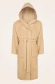 Szlafrok bawełniany hotelowy Frotte beż z kapturem 2 Spod igły i nitki.webp