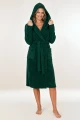 Szlafrok bawełniany hotelowy Frotte butelkowa zieleń z kapturem 5 Spod igły i nitki.webp