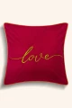 Welurowa Poszewka 45x45 cm Love Czerwona