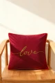 Welurowa Poszewka 45x45 cm Love Czerwona