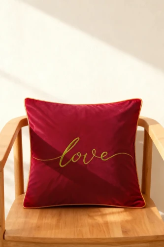 Welurowa Poszewka 45x45 cm Love Czerwona