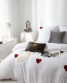 Biała Pościel w Serca 140x200 Cuty Serce