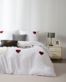 Biała Pościel w Serca 140x200 Cuty Serce