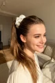 Gumka do Włosów z Jedwabiu Scrunchie Biała