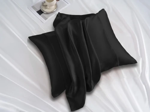 Jedwabna Poszewka 40x40 Czarna