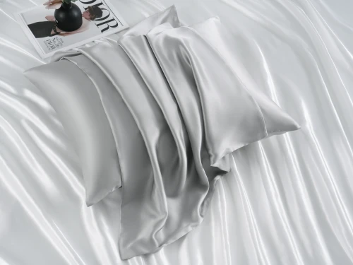 Jedwabna Poszewka 70x80 Szara