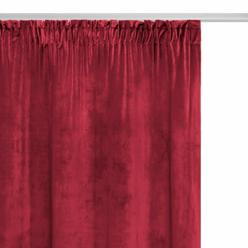 Czerwona Zasłona Welurowa Na Taśmie 140x270 Velvet Soft