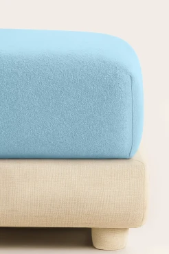 Błękitne Prześcieradło Frotte Z Gumką 120x200 + 30 cm