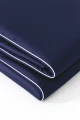 Pościel Bambusowa z Białą Bizą Granatowa