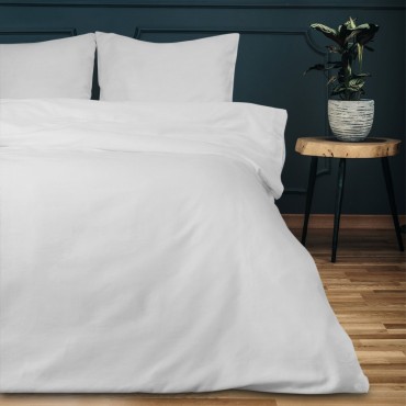 Pościel Satynowa Jednobarwna Biała 140x200