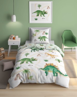 Pościel Bawełniana Młodzieżowa 140x200 Dinozaury 5704A