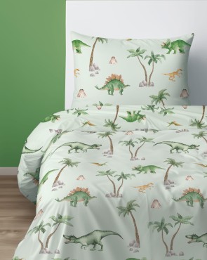 Pościel Bawełniana Młodzieżowa 160x200 Dinozaury 5712A