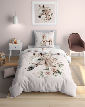 Pościel Bawełniana Młodzieżowa 160x200 Koń 5702A