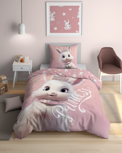 Pościel Bawełniana Młodzieżowa 160x200 Króliczek 5703A