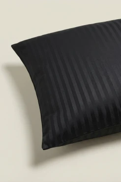 Adamaszkowa Poszewka z Satyny Bawełnianej 50x60 Czarna