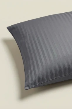 Adamaszkowa Poszewka z Satyny Bawełnianej 40x60 Grafitowa