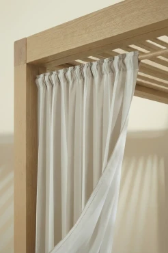 Beżowa Zasłona Tarasowa Wodoodporna Na Taśmie 140x220 STRIPES