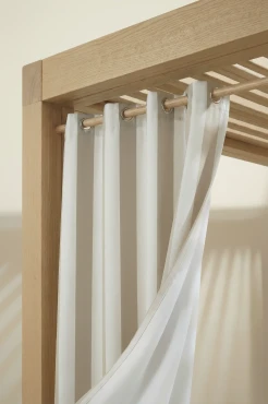 Beżowa Zasłona Tarasowa Wodoodporna Na Przelotkach 140x220 STRIPES