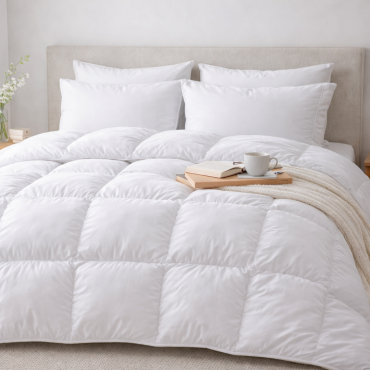 Kołdra Puchowa Całoroczna 200x220 Biała