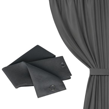 Grafitowa Szarfa do Zasłony 8x140 Viva