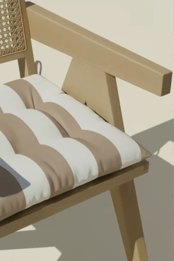 Beżowa Poduszka Siedzisko na Krzesło Ogrodowe 40x40 STRIPES