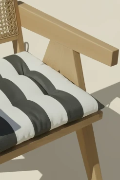 Grafitowa Poduszka Siedzisko na Krzesło Ogrodowe 40x40 STRIPES