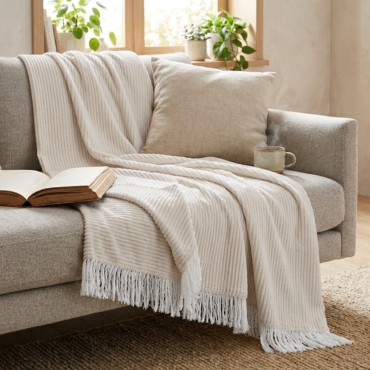 Taupe Koc Bawełniany 200x220 LADY Narzuta Pled Na Łóżko   