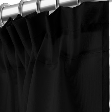 Czarna Zasłona Do Kuchni Na Taśmie 140x175 VIVA  