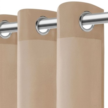 Beżowa Zasłona na Przelotkach 140x250 VIVA