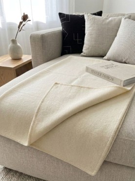 Koc Pled Bawełniany 100x150 Kremowy