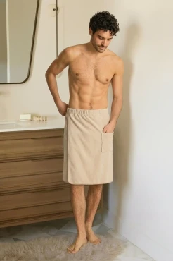 Beżowy Kilt Męski Ręcznik do Sauny SPA ACTIVE