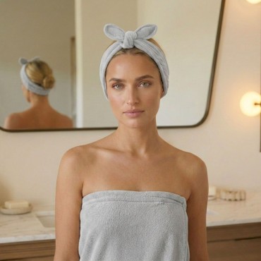 Szara Opaska Kosmetyczna na Głowę ACTIVE