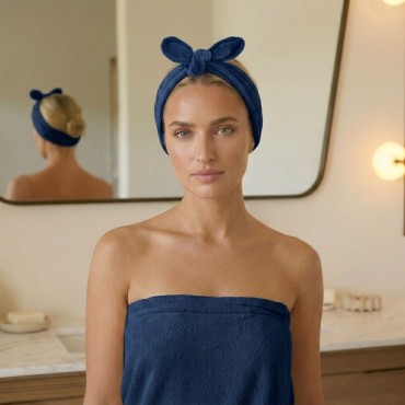 Granatowa Opaska Kosmetyczna na Głowę ACTIVE