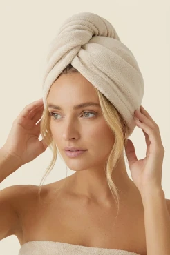 Beżowy Turban Ręcznik Do Włosów ACTIVE  