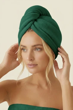 Zielony Turban Ręcznik Do Włosów ACTIVE