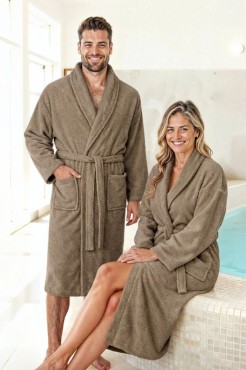 Mocca Bawełniany Szlafrok Hotelowy Frotte 450