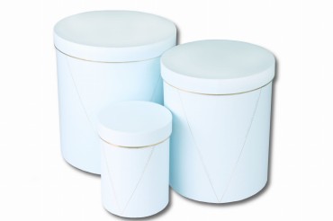 ekskluzywny zestaw pudełek okrągłych flower box 3szt błękitne