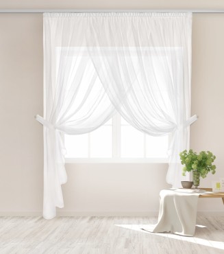 Biała Firana Z Woalu 600x250 EMPORIO