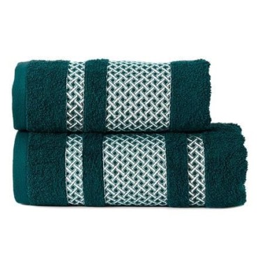 C.Turkusowy+Srebro Ręcznik Bawełniany 70x140 Lionel 450g/m2