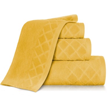 Musztardowy Ręcznik Bawełniany 70x140 Welur 500g/2 SILKY