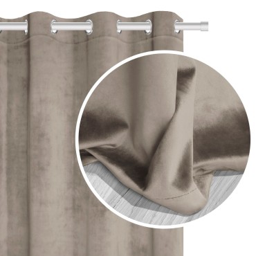Ciemny Beż Zasłona Welurowa 140x250 Velvet Soft 
