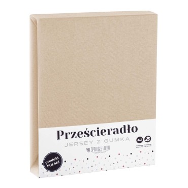 Jasno Beżowe Prześcieradło Jersey Z Gumką 140x200
