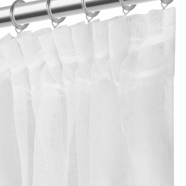 Biała Gładka Firana 300x270 LUNA Taśma