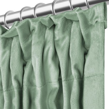 Szałwiowa Zasłona Welurowa Na Taśmie 140x270 Velvet Soft 