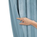 Niebieska Zasłona Welurowa Na Taśmie 140x300 Velvet Soft